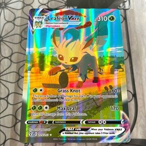 JUMBO Pokemon Leafeon VMAX Trading Card